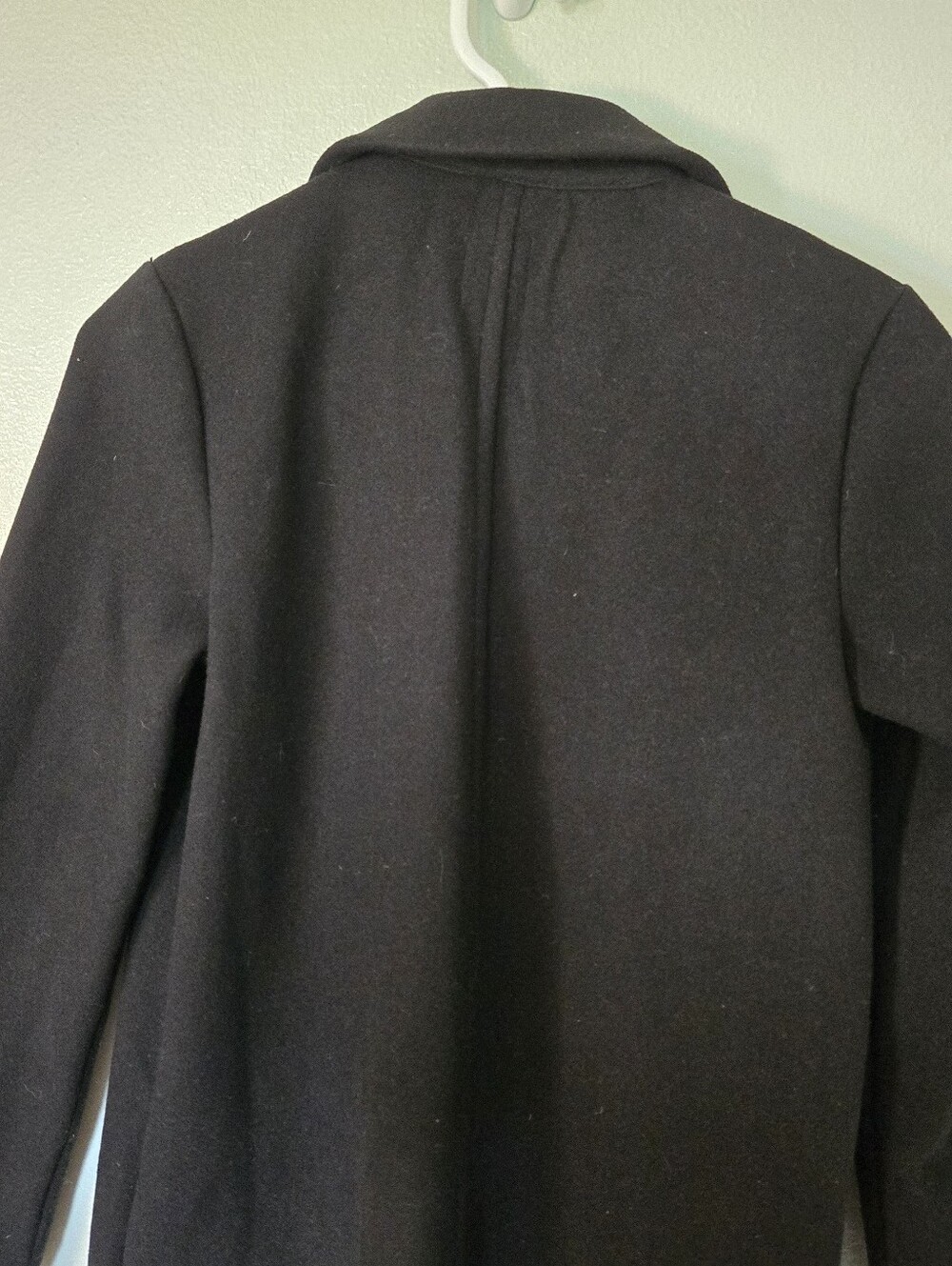 Zara | Black Long Single Breasted Open Front Felted Coat Size Small - Picture 4 of 10